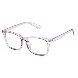 Cyxus Óculos de Luz azul Óculos Quadrados para Computador Óculos Anti-fadiga Ocular Lente Transparente UV400 para Mulheres/Homens (Roxo claro transparente)