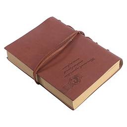 VALICLUD Caderno de couro marrom para diário diário de viagem, diário vintage em branco, capa de poliuretano, cordão masculino marrom, caderno, café