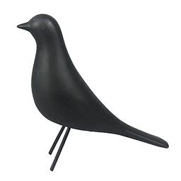 Pássaro de Cerâmica Preto - 14,5 x 5 x 15,5cm