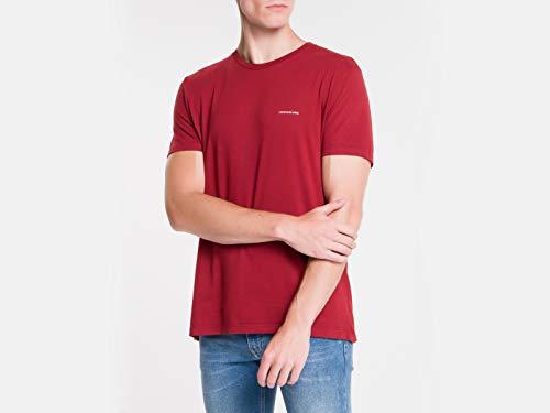 Camiseta Manga Curta Básica, Calvin Klein, Masculino, Vermelho Escuro, GG