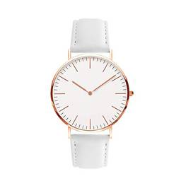 Tomshin Relógio masculino feminino fashion ultrafino simples relógio de pulso casual minimalista com pulseira de couro