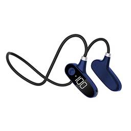 Homyl Fones de ouvido Bluetooth 5.2 de condução óssea microfone embutido para exercícios de natação - azul