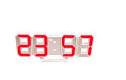 KKmoon Modelos de explosão relógio digital inteligente 3D despertador relógio digital de parede LED despertador eletrônico presente relógio grande relógio de temperatura Corpo preto - rosa