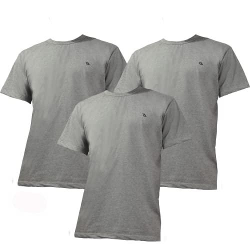 Kit 3 Camisetas Masculina Básica Casual Treino Academia Esportes CINZA-CINZA-CINZA GG