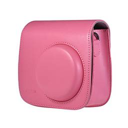 Domary Bolsa estojo para câmera instantânea em PU com alça para Fujifilm Instax Mini 9/8/8 + / 8s Flamingo Pink