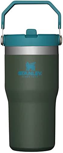 Stanley Copo clássico IceFlow de aço inoxidável com canudo, garrafa de água isolada a vácuo para casa, escritório ou carro, copo reutilizável com canudo à prova de vazamento