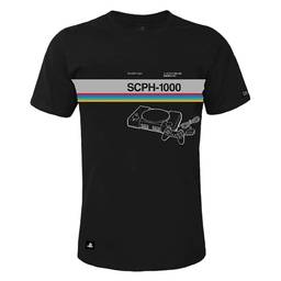 Camiseta PS One SCPH–1000, Masculino, Sony Playstation, Preto, P