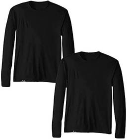 KIT 2 Camisetas UV Protection Masculina UV50+ Tecido Ice Dry Fit Secagem Rápida – P Preto