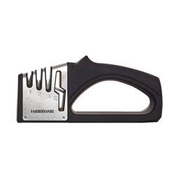 Farberware Edgekeeper 3 estágios faca de cozinha e amolador de tesoura, 19 cm, preto