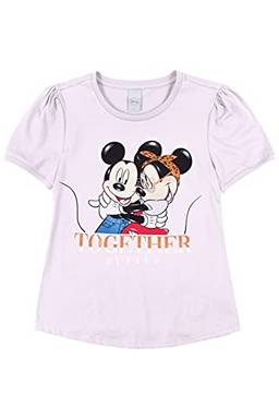 Camiseta Manga Curta Minnie e Mickey, Feminino, Disney, Lilás Claro, P