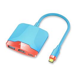 SZAMBIT 3 Em 1 Switch Dock TV Dock Para Nintendo Switch Docking Station Portátil USB C Para 4K Hub USB 3.0 Compatível Com HDMI Para Macbook Pro (3 em 1 azul)