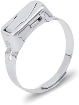 Anel de defesa automática, anel de aço inoxidável funcional, anel aberto geométrico de casal simples lâmina escondida anel aberto ajustável para homens homens