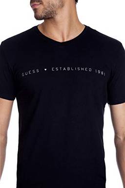 GUESS Established 1981, T Shirt Masculino, Preto (Black), XG