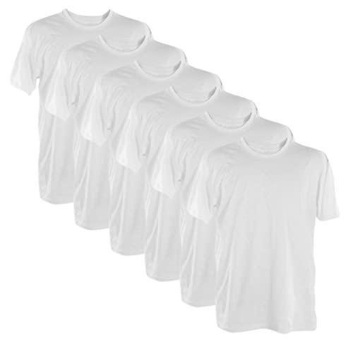 Kit 6 Camisetas 100% Algodão (Branca, M)