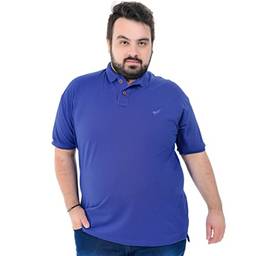 Camisa Polo Básica Masculina Plus Size (Azul, G1)