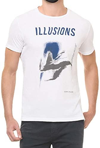 Camiseta, Silk GC,Calvin Klein,Masculino,Branco, GG