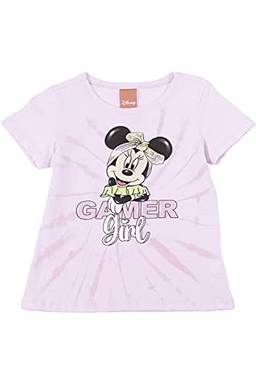 Camiseta Manga Curta Minnie Tie-Dye, Meninas, Disney, Lilás Claro, 8