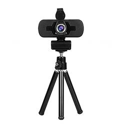 Domary Câmera de videoconferência com webcam de grande angular 1080P USB Plug & Play com tampa de lente e tripé para caixa de TV de desktop para laptop
