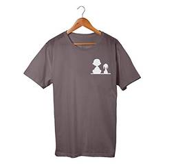 Camiseta Unissex Charlie Snoopy Desenho Nostalgico 100% Algodão (Chumbo, GG)