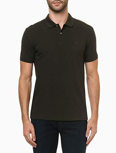 Camisa polo regular básica, Calvin Klein, Masculino, Verde escuro, M