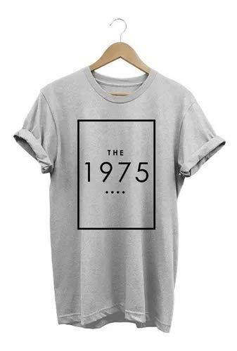 Camiseta Feminina The 1975 100% Algodão (G, Cinza)