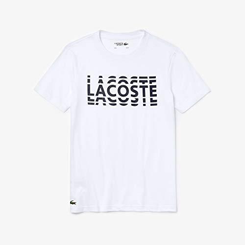 Camiseta Básica, Lacoste, Masculino, Branco/Marinho, PP
