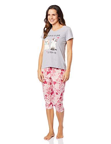 Conjuntos de Pijama Meia Manga com Capri, PZAMA, feminino, Mescla, EG