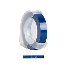 KKmoon Recarga de fita de etiqueta em relevo de plástico 3D para DYMO 12965 1610 Label Maker com 3/8 de polegada * 9,8 pés, 1 rolo azul
