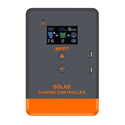 Domary 12 Volt/24 Volt Tensão Automática MPPT Controlador Solar Painel Solar Regulador Display LCD Controlador Solar com Luz de Fundo Vários Modos de Controle de Carga Controlador Solar