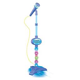 Microfone Pedestal Infantil Rock Show Azul, DM Toys