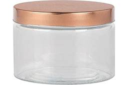 Dynasty Porta mantimento redondo em vidro liso com tampa de metal cor cobre 880ml D11xA12cm