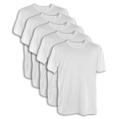 Kit 5 Camisetas 100% Algodão (BRANCO, G)