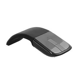 Domary Mouse sem fio 2.4G com USB Arc Mouse com função de toque Ratos ópticos dobráveis ??com receptor USB Rato dobrável para PC laptop (preto)