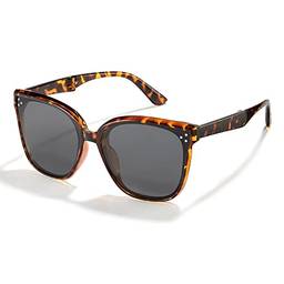 Cyxus Óculos de Sol Dobráveis para Mulheres/Homens, Oculos Dobráveis com Proteção UV de Lente Polarizada Armação TR90 Ultraleves (8-Lentes pretas com armação tartaruga 1037)