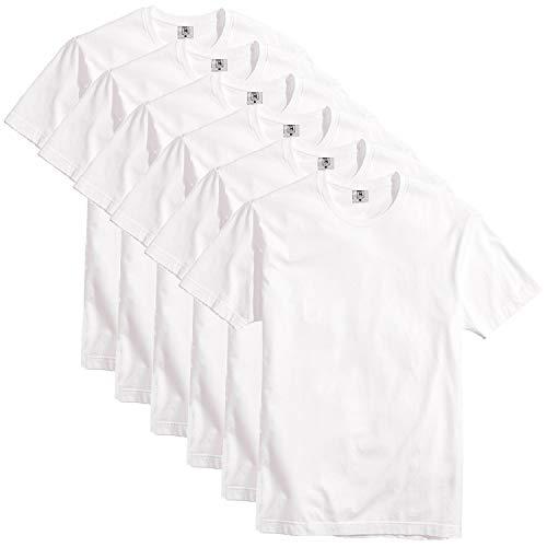 Kit com 6 Camisetas Masculina Básica Algodão Premium (Branco, M)
