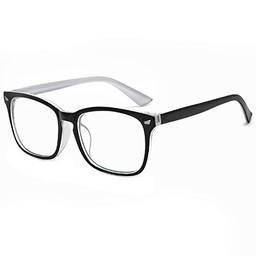 Cyxus Óculos de Luz azul Óculos Quadrados para Computador Óculos Anti-fadiga Ocular Lente Transparente UV400 para Mulheres/Homens (Verde claro transparente)