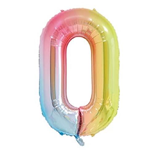 Balão de número metalizado multicolor gigante - 75 cm (0)