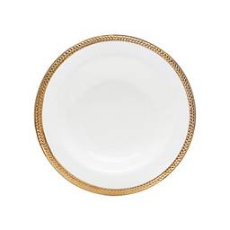 Jogo de 6 Pratos de Porcelana de Sopa Rojemac Branco com Dourado