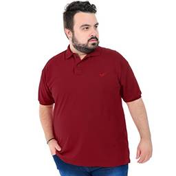 Camisa Polo Básica Masculina Plus Size (Vinho, G3)