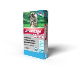 Antipulgas Advantage Max3 Bayer para Cães de 4kg até 10kg - 1 Bisnaga de 1ml
