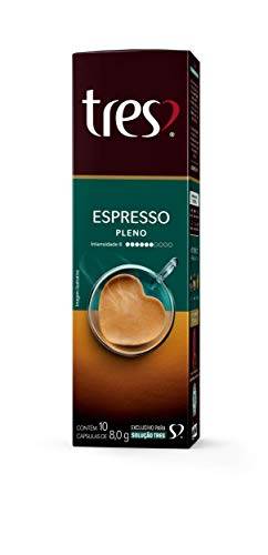 Cápsula de Café Espresso, Pleno, 10 Unidades, Tres, 3 Corações