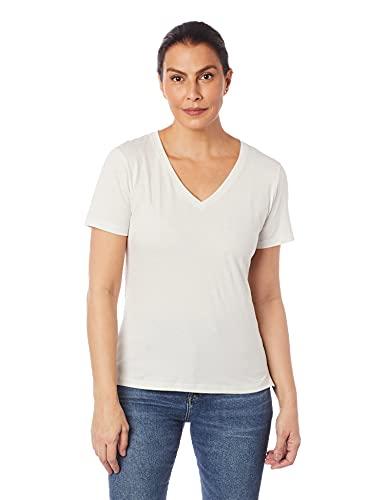 Camiseta básica decote V,Calvin Klein,Feminino,Off white,G