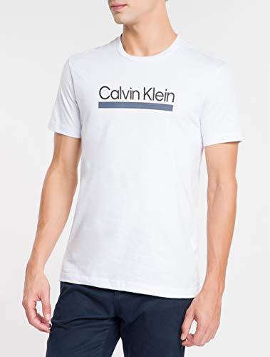 Camiseta Slim underline, Calvin Klein, Masculino, Branco, P