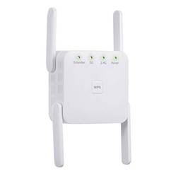 Domary 1200Mbps 2.4G 5G repetidor WiFi de frequência dupla extensor WiFi sem fio amplificador de sinal branco para uso em escritórios domésticos Plug UE