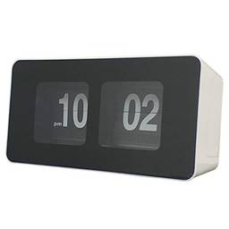 Baoblaze Auto Flip Relógio de Relógio Digital de Bateria do Arquivo para Página Clocks Não Ticking Silencioso Varrer para o Quarto Sala, Branco