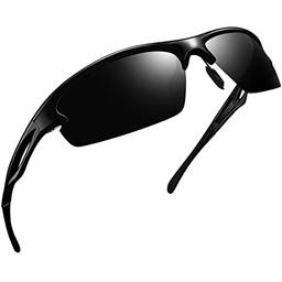 Joopin Óculos de Sol Esportivos Polarizados para Masculino, Óculos de Sol TR90, Óculos de Sol para Ciclismo Ao ar livre Óculos para Homens Proteção UV (Cinza Prateado)