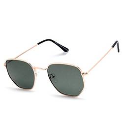 Óculos De Sol Geek Hexagonal Polarizado Aa-3447 Cor: Rosa-verde-Gold