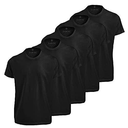 Kit 5 Camisetas Masculinas Slim Fit Básicas Algodão Premium (Pretas, GG)