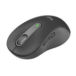 Mouse Sem Fio Logitech Signature M650 L com Design de Tamanho Padrão, Clique Silencioso, Botões Laterais Personalizáveis, Conexão USB e Bluetooth - Grafite