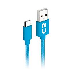 Cabo USB-USB C C3Plus, 1Metro, Azul, 2A Cb-C11Bl